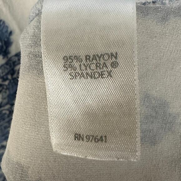 J Jill Dress Womens Small Blue Floral Pockets Stretch Comfort Beach Boho Preppy - Picture 8 of 13